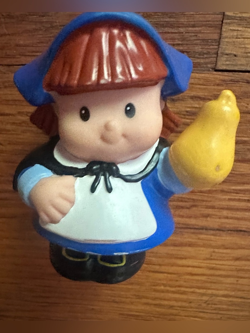 Vintage Fisher Price Little People Thanksgiving Pilgrim Girl With squash
